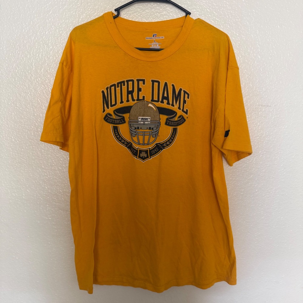 Notre Dame Fighting Irish Football Russell Athletic T-Shirt Men's Size Large